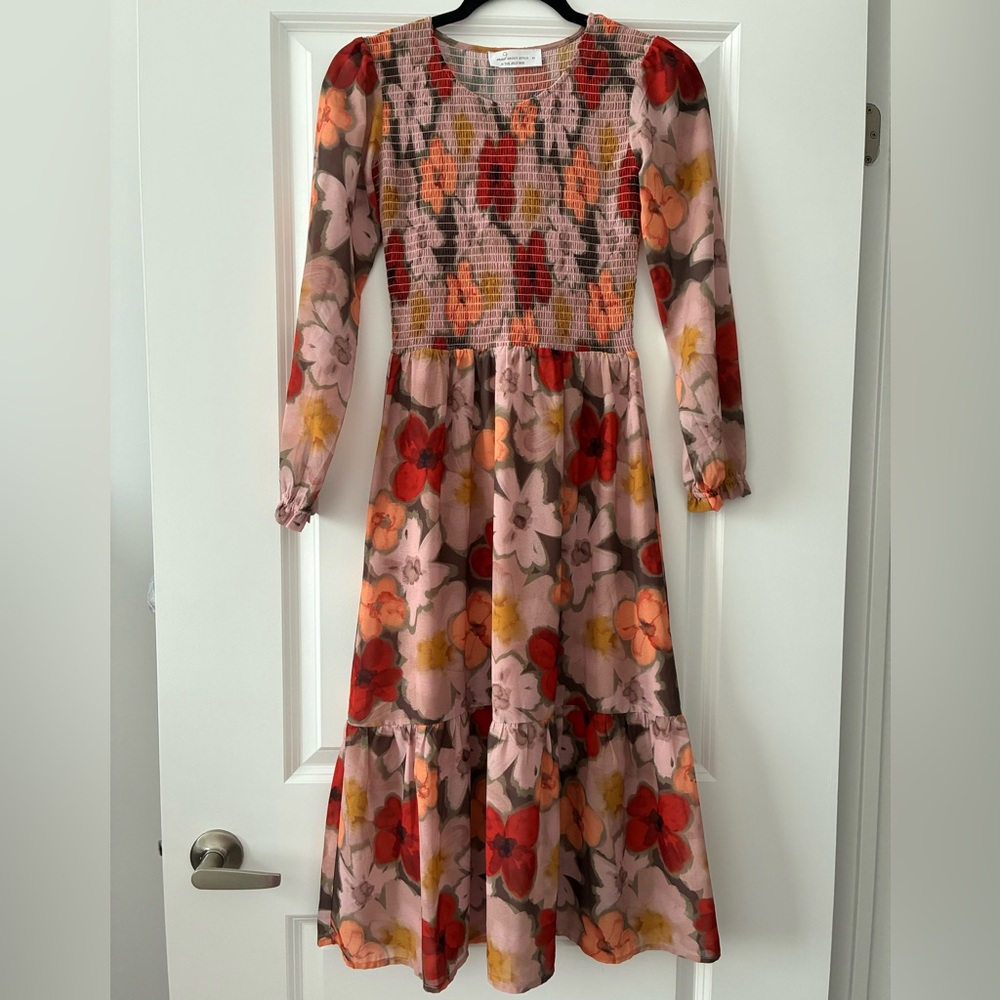 Mad About Style XS Jilly Box Grace Midi Floral Print Dress - Picture 2 of 9